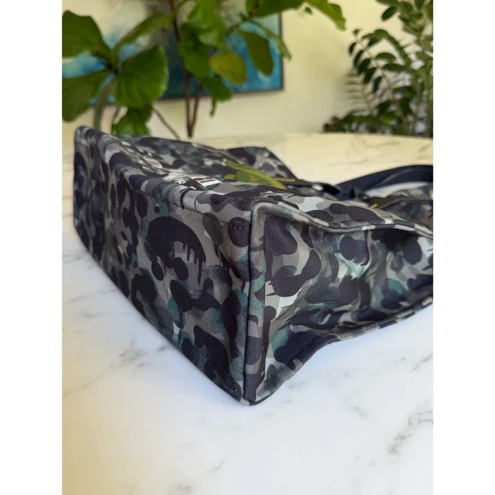 Coach Recycled Canvas Tote 42 With Camo Print And Rexy CF079 Green Black Gray